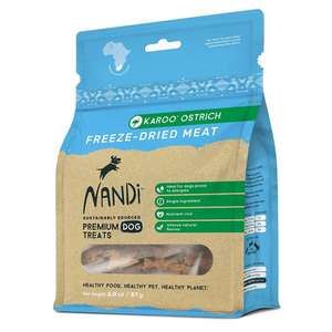 Nandi 狗零食推薦：Nandi 狗小食 凍乾 KAROO 鴕鳥肉 Freeze Dried Karoo Ostrich 57g (NA028)