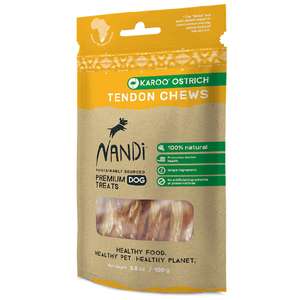 Nandi 狗零食推薦：Nandi 煙燻 KAROO鴕鳥筋 Chews Karoo Ostrich Tendon 100g (NA042)