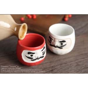 日本清酒杯 日本製造 陶瓷酒具 緣起良 白達摩 清酒杯 1個入 (圖片3)