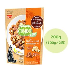 COMBO 貓糧 貓乾糧推薦：COMBO 貓糧 日本凍乾混合貓乾糧 金槍魚+雞肉+鰹魚片 200g (橙)