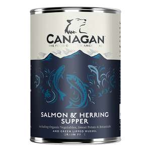 CANAGAN原之選 狗罐頭 狗濕糧推薦：CANAGAN原之選 狗罐頭 三文魚及鯡魚 400g (CSH)