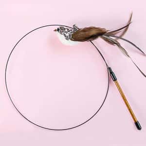 HelloDOG 玩具嚴選 飛翔鋼絲 小玄鳥羽毛逗貓棒 款式隨機 (圖片3)