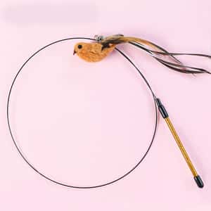 HelloDOG 玩具嚴選 飛翔鋼絲 小玄鳥羽毛逗貓棒 款式隨機 (圖片4)