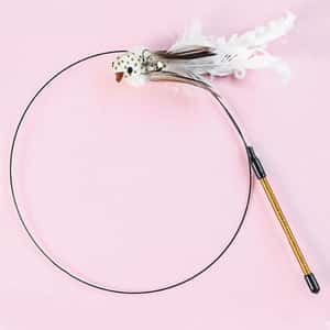 HelloDOG 玩具嚴選 飛翔鋼絲 小玄鳥羽毛逗貓棒 款式隨機 (圖片5)