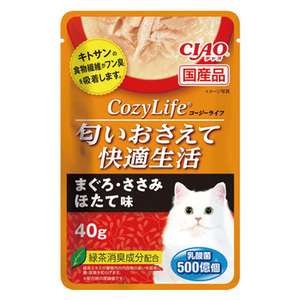 CIAO 貓罐頭 貓濕糧推薦：CIAO 貓濕糧 CozyLife 金槍魚雞肉扇貝 40g (紅) (IC-451)