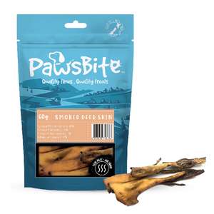 PawsBite 狗零食推薦：PawsBite 狗零食 煙燻鹿皮 60g (40176)