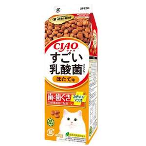 CIAO 貓糧 貓乾糧推薦：CIAO 貓糧 日本乳酸菌系列 維護牙齒健康 扇貝味牛奶盒裝 400g (P-283)