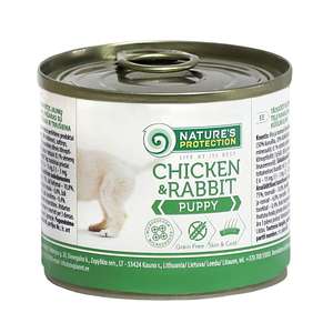 Nature's Protection 狗罐頭 狗濕糧推薦：Nature's Protection 狗罐頭 幼犬主食罐 兔肉+雞肉 200g (KIK89200G)