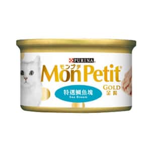MonPetit 貓罐頭 MonPetit 貓罐頭 金裝系列 金裝特選鯛魚塊 85g (肉凍系列) (湖水綠) (NE11638001)