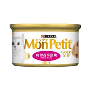 MonPetit 貓罐頭 MonPetit 貓罐頭 金裝系列 金裝角切吞拿魚塊 85g (汁煮系列) (桃紅) (NE11638002)