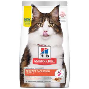 Hills 希爾思 貓糧 貓乾糧推薦：Hills 貓糧 完美消化系列 成貓配方 雞肉+糙米及全燕麥 3.5lb (606864)