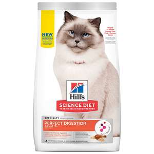Hills 希爾思 貓糧 貓乾糧推薦：Hills 貓糧 完美消化系列 高齡貓7+配方 雞肉+糙米及全燕麥 3.5lb (606866)