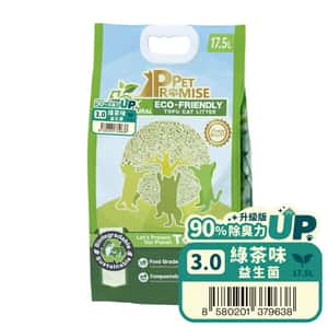 豆腐貓砂 Pet Promise毛孩承諾 益生菌除臭配方 天然玉米豆乳 豆腐貓砂 3.0益生菌綠茶味 17.5L - 原裝行貨