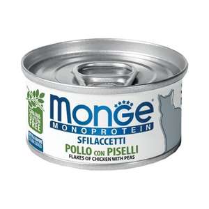 Monge 貓罐頭 貓濕糧推薦：Monge 貓罐頭 單一蛋白系列 雞肉豌豆 80g (MO7184)