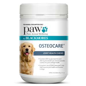 狗狗保健用品推薦：Blackmores澳佳寳 PAW寵物照護 寳骨樂 骨樂關節補充(葡萄糖胺)咀嚼片 500g (30750)
