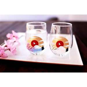 酒品配件 Accessories推薦：日本清酒杯 冷感變色富士山玻璃杯 一盒2隻 - 限定品