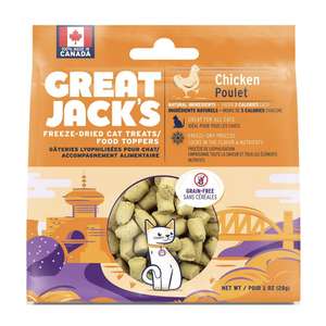 GREAT JACK'S 貓零食 寵物零食推薦：GREAT JACK'S 冷凍脫水貓零食 雞肉 1oz (CJ1180)