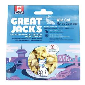 GREAT JACK'S 貓零食 寵物零食推薦：GREAT JACK'S 冷凍脫水貓零食 鱈魚 3oz