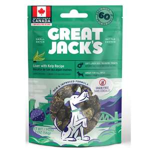 GREAT JACK'S 狗零食推薦：GREAT JACK'S 無穀物狗小食 海帶拌豚肝肉粒 2oz (TT1005S)