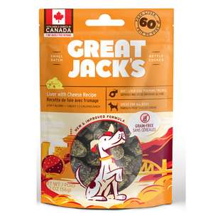 GREAT JACK'S 狗零食推薦：GREAT JACK'S 無穀物狗小食 芝士拌豚肝肉粒 2oz (TT1004S)