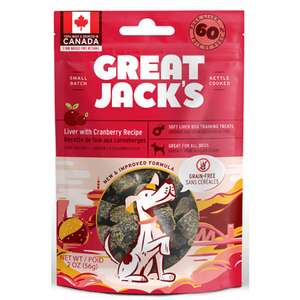 GREAT JACK'S 狗零食推薦：GREAT JACK'S 無穀物狗小食 蔓越莓拌豚肝肉粒 2oz (TT1003S)