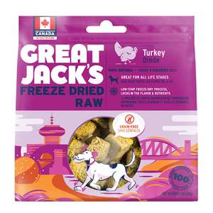 GREAT JACK'S 狗零食推薦：GREAT JACK'S 冷凍脫水狗小食 火雞肉粒 7oz (TT1058)