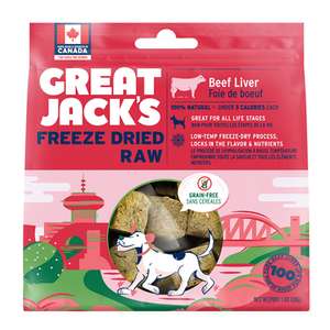 GREAT JACK'S 狗零食推薦：GREAT JACK'S 冷凍脫水狗小食 牛肝 7oz (TT1055)