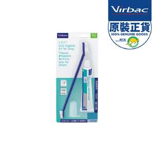 貓犬用清潔美容用品推薦：Virbac法國維克 複合酶牙刷牙膏套裝 雞肉口味 70g (V39)