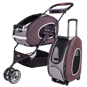 寵物車 IBIYAYA 寵物車 五合一多功能手推車 咖色 (IBI-FS1009-BR)