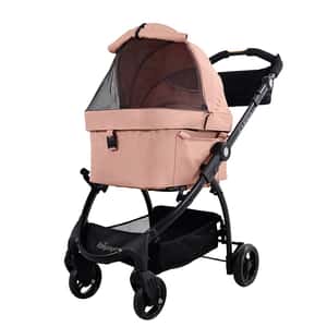 寵物車 IBIYAYA 寵物車 單寧瘋提籃式寵物推車 2.0進化版 粉紅色 (IBI-FS2191-P)