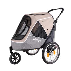 寵物車 IBIYAYA 寵物車 二代兩用寵物推拖車 2.0進化版 奶茶 (IBI-FS2080-BR)
