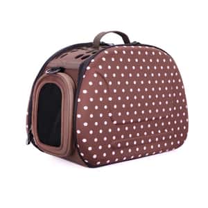 IBIYAYA IBIYAYA 寵物提包 輕巧折疊寵物提包 咖啡點 (IBI-FC1007-BR)