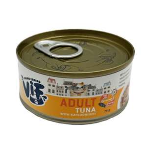 ViF 貓罐頭 貓濕糧推薦：ViF 貓罐頭 鮮肉罐 吞拿魚配鰹魚配方 75g (AC6)