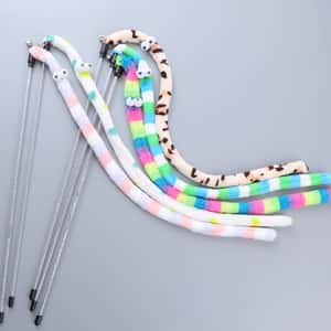 逗貓棒 貓玩具 HelloDOG 玩具嚴選 彩色絨布條鈴鐺逗貓棒 大眼眼 (款式隨機)