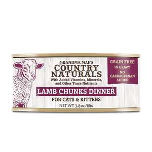 Country Naturals 貓罐頭 貓濕糧推薦：Country Naturals 貓罐頭 無添加無穀物角切肉塊系列 草飼羊 2.8oz 80g