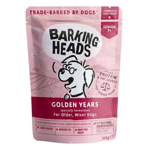 Barking Heads 狗罐頭 Barking Heads 狗濕糧 食用濕包 老犬配方 雞肉三文魚 300g (BHWG) (深紅色) (新舊包裝隨機)