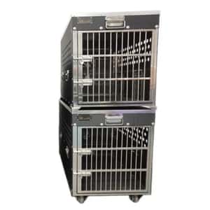 貓籠 狗籠 飛機籠 Solidpet蘇力 寵物籠 貓籠狗籠 ABS板固定飛機籠組合 風扇有輪款 二號 (STAC-127-BK)