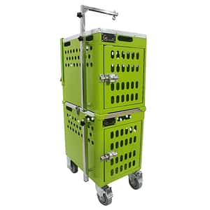 貓籠 狗籠 飛機籠 Solidpet蘇力 寵物籠 貓籠狗籠 鋁固定飛機籠組合 有輪款 三號 綠色 (ALAC-208-GN)