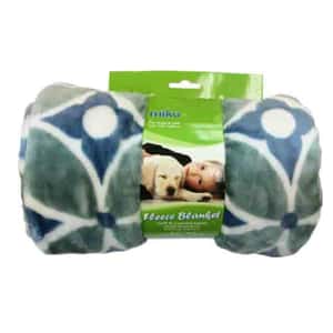 寵物床墊 狗床墊 Miko 柔軟毛毯 深淺藍花式 100cm x 70cm (DGM-536PT-2)