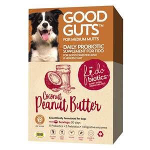 狗狗保健用品推薦：Fidobiotics益生汪 消化排氣粉 中型犬配方 椰子花生 (005102)