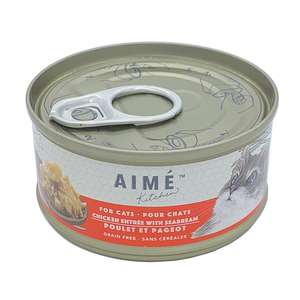 Aime Kitchen 貓罐頭 貓濕糧推薦：AIME Kitchen 貓罐頭 無穀物營養貓罐 啖啖肉補水系列 雞肉配鯛魚濃湯 85g (TB85)