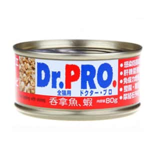 Dr PRO 貓罐頭 Dr. PRO 全機能貓罐頭 吞拿魚．蝦味 80g (紅) (DP25990C)