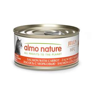 Almo Nature 貓罐頭 貓濕糧推薦：Almo Nature Jelly HFC 貓罐頭 天然系列 三文魚+紅蘿蔔 70g (9032)