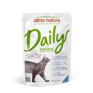 Almo Nature 貓罐頭 貓濕糧推薦：Almo Nature Daily 貓濕糧 鱈魚+鮮蝦 70g (5275)