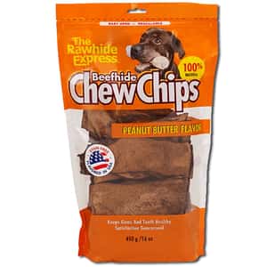 Rawhide Express 狗零食 Rawhide Express 狗小食 潔齒脆片 花生醬味 450g (CH-PB)