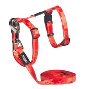 貓頸帶 貓頸圈 ROGZ KIDDYCAT 胸帶連拖繩 紅色 (CLJ07-D)