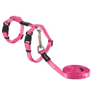 貓頸帶 貓頸圈 ROGZ KIDDYCAT 胸帶連拖繩 粉色 (CLJ07-P)