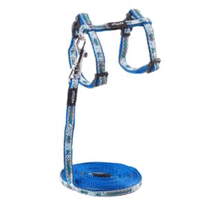 貓頸帶 貓頸圈 ROGZ CATZ 胸帶連拖繩 藍色 (CLJ08-B)
