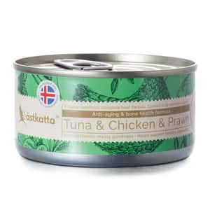 Astkatta 貓罐頭 Astkatta 冰島罐 貓罐頭 增强活力主食配方 白鰹吞拿雞肉白蝦 170g (P00022-1) (新舊包裝隨機發貨)