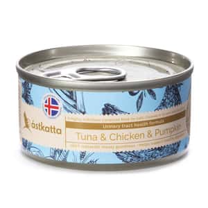 Astkatta 貓罐頭 Astkatta 冰島罐 貓罐頭 泌尿系統友善主食配方 白鰹吞拿雞肉南瓜 80g (P00100) (新舊包裝隨機發貨)